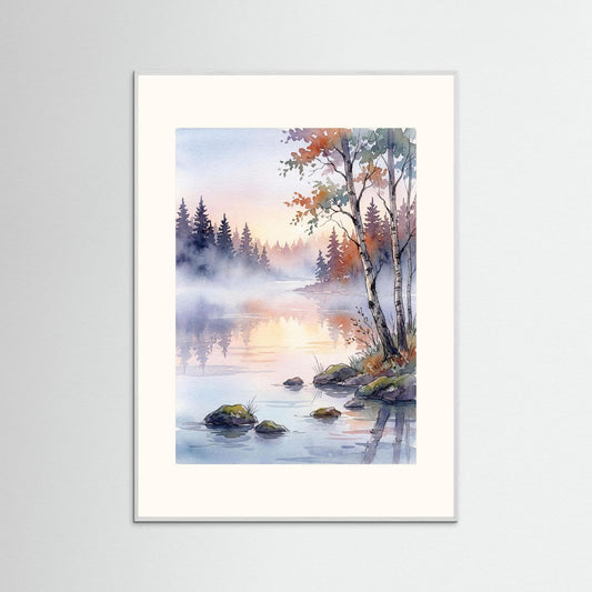 Svensk insjö - akvarell